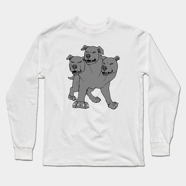 Three-Headed Dog Cerberus Long Sleeve T-Shirt by KayBee Gift Shop